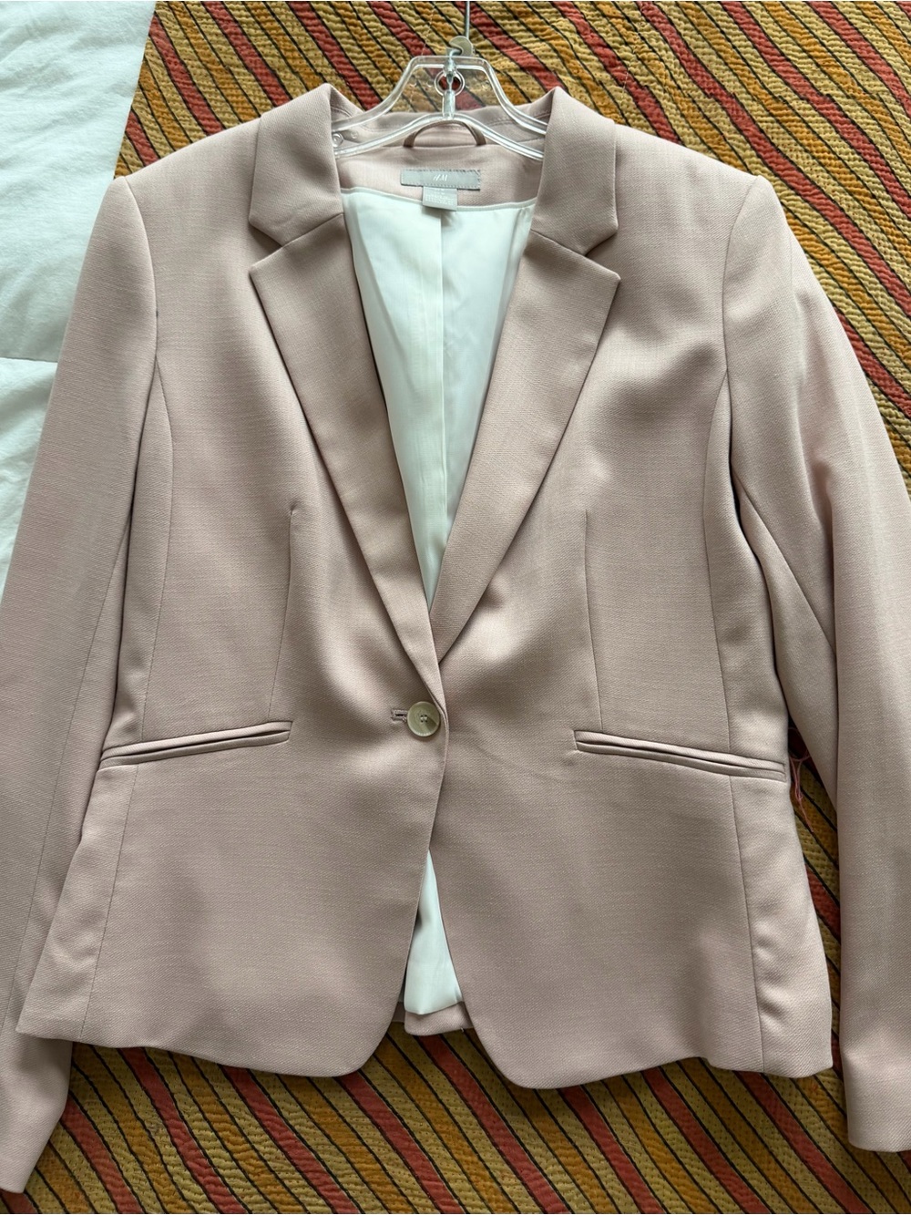 H&M Pale Blush Pink Tailored Women's Blazer